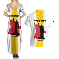 Personalized Angola National Heroes Day Couples Matching Summer Maxi Dress and Hawaiian Shirt Agostinho Neto With Map - Wonder Print Shop