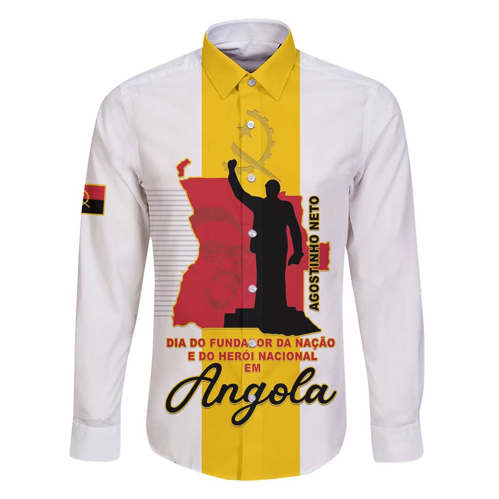 Personalized Angola National Heroes Day Family Matching Off Shoulder Short Dress and Hawaiian Shirt Agostinho Neto With Map - Wonder Print Shop