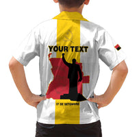 Personalized Angola National Heroes Day Family Matching Puletasi and Hawaiian Shirt Agostinho Neto With Map - Wonder Print Shop