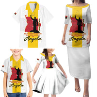 Personalized Angola National Heroes Day Family Matching Puletasi and Hawaiian Shirt Agostinho Neto With Map - Wonder Print Shop