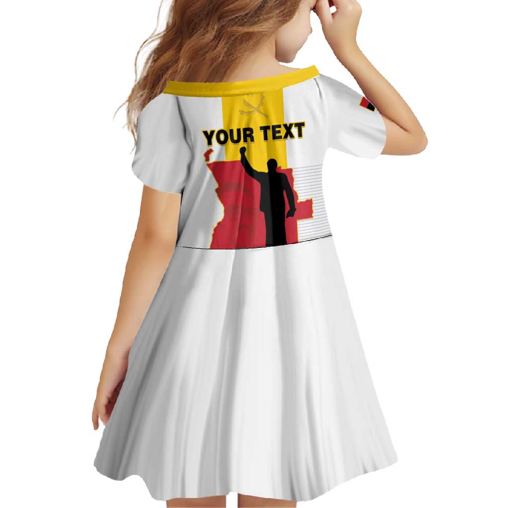 Personalized Angola National Heroes Day Family Matching Short Sleeve Bodycon Dress and Hawaiian Shirt Agostinho Neto With Map - Wonder Print Shop