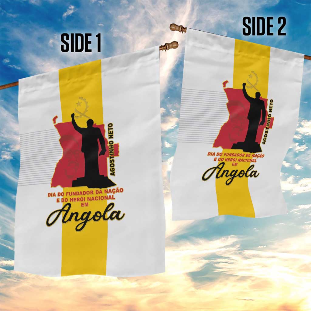 Angola National Heroes Day Garden Flag Agostinho Neto With Map - Wonder Print Shop