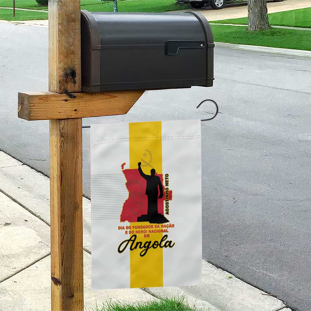 Angola National Heroes Day Garden Flag Agostinho Neto With Map - Wonder Print Shop