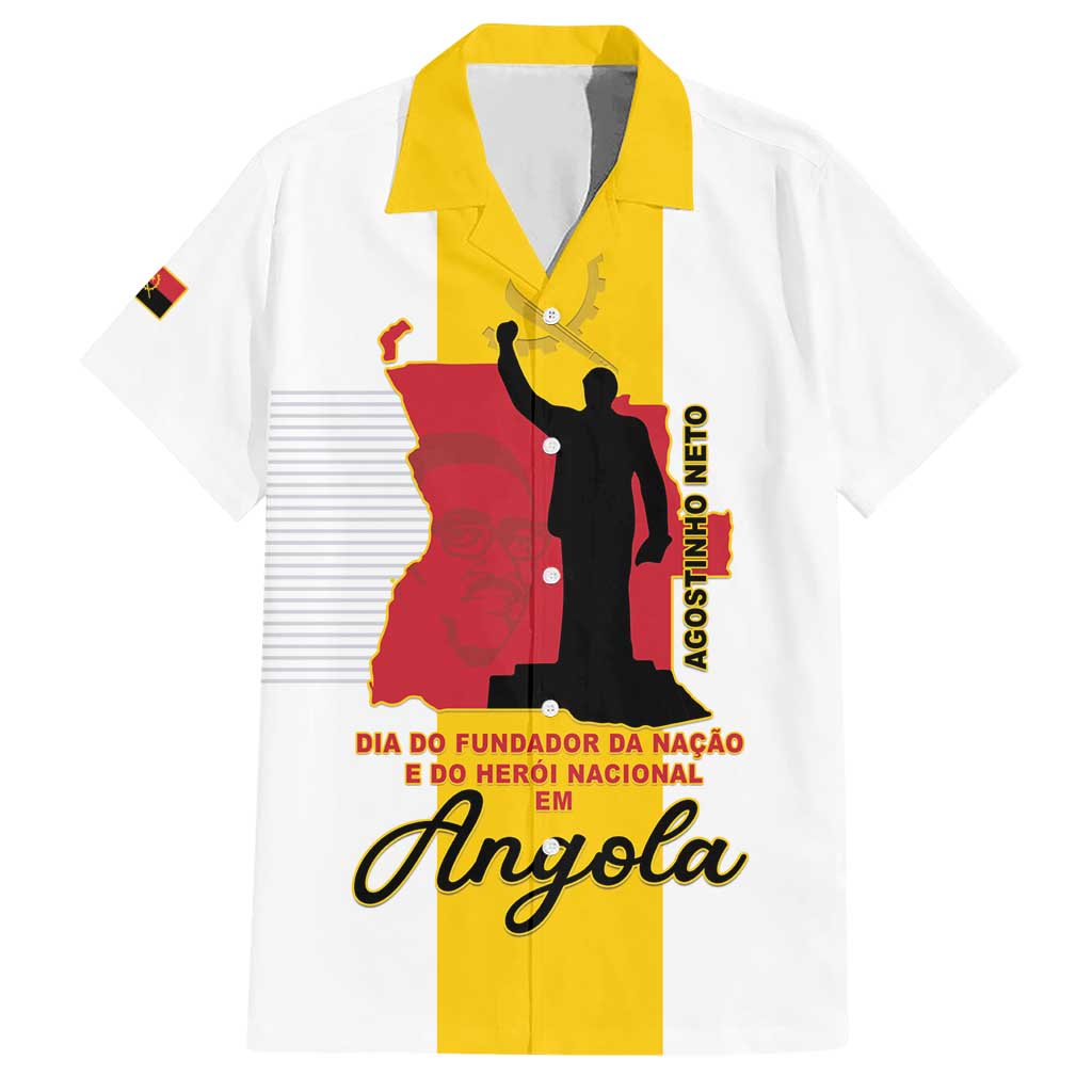 Personalized Angola National Heroes Day Hawaiian Shirt Agostinho Neto With Map - Wonder Print Shop