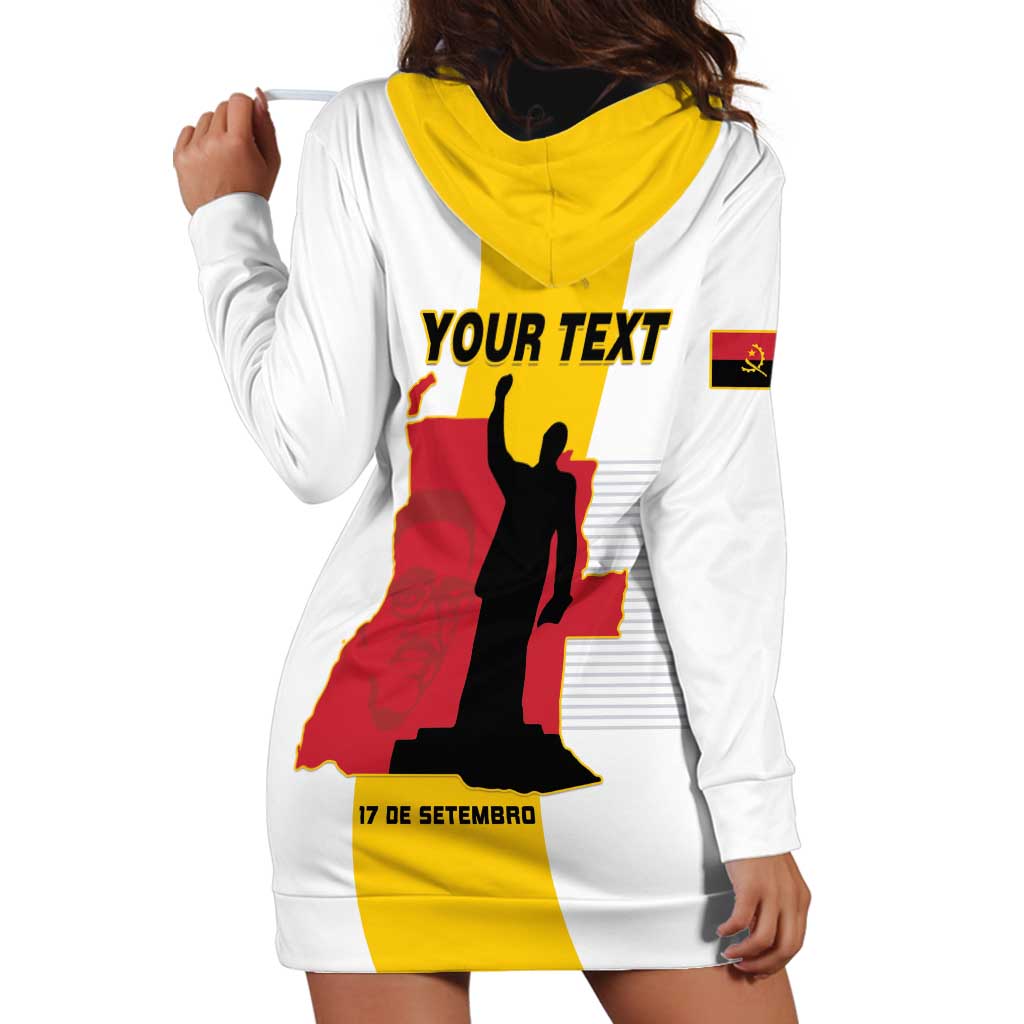 Personalized Angola National Heroes Day Hoodie Dress Agostinho Neto With Map - Wonder Print Shop