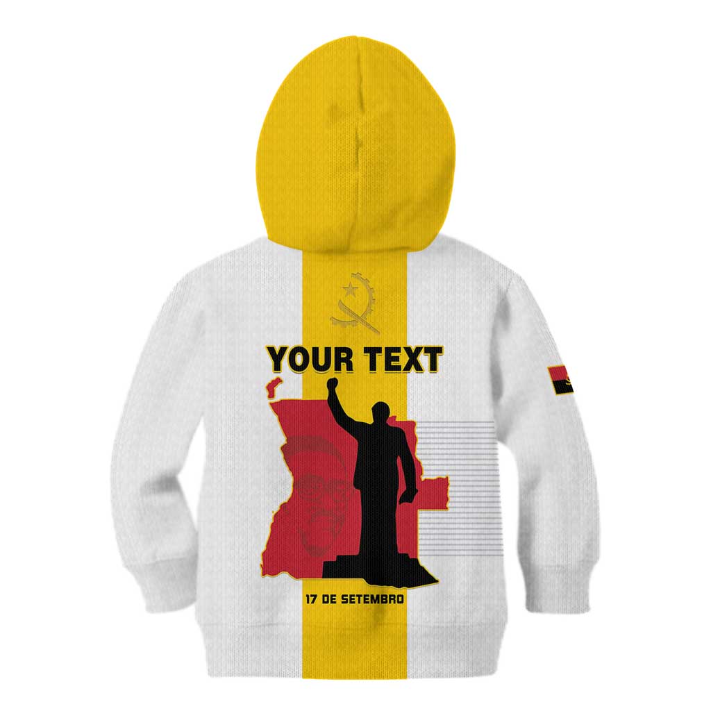 Personalized Angola National Heroes Day Kid Hoodie Agostinho Neto With Map - Wonder Print Shop