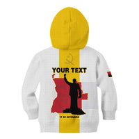 Personalized Angola National Heroes Day Kid Hoodie Agostinho Neto With Map - Wonder Print Shop