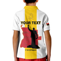 Personalized Angola National Heroes Day Kid Polo Shirt Agostinho Neto With Map - Wonder Print Shop