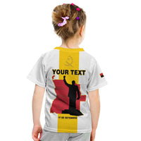 Personalized Angola National Heroes Day Kid T Shirt Agostinho Neto With Map - Wonder Print Shop