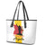 Angola National Heroes Day Leather Tote Bag Agostinho Neto With Map - Wonder Print Shop