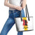 Angola National Heroes Day Leather Tote Bag Agostinho Neto With Map - Wonder Print Shop