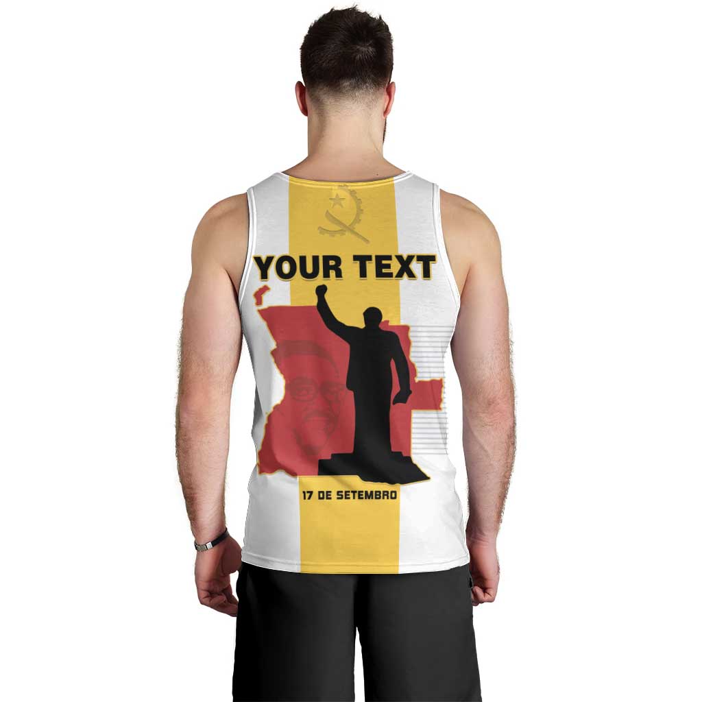 Personalized Angola National Heroes Day Men Tank Top Agostinho Neto With Map - Wonder Print Shop