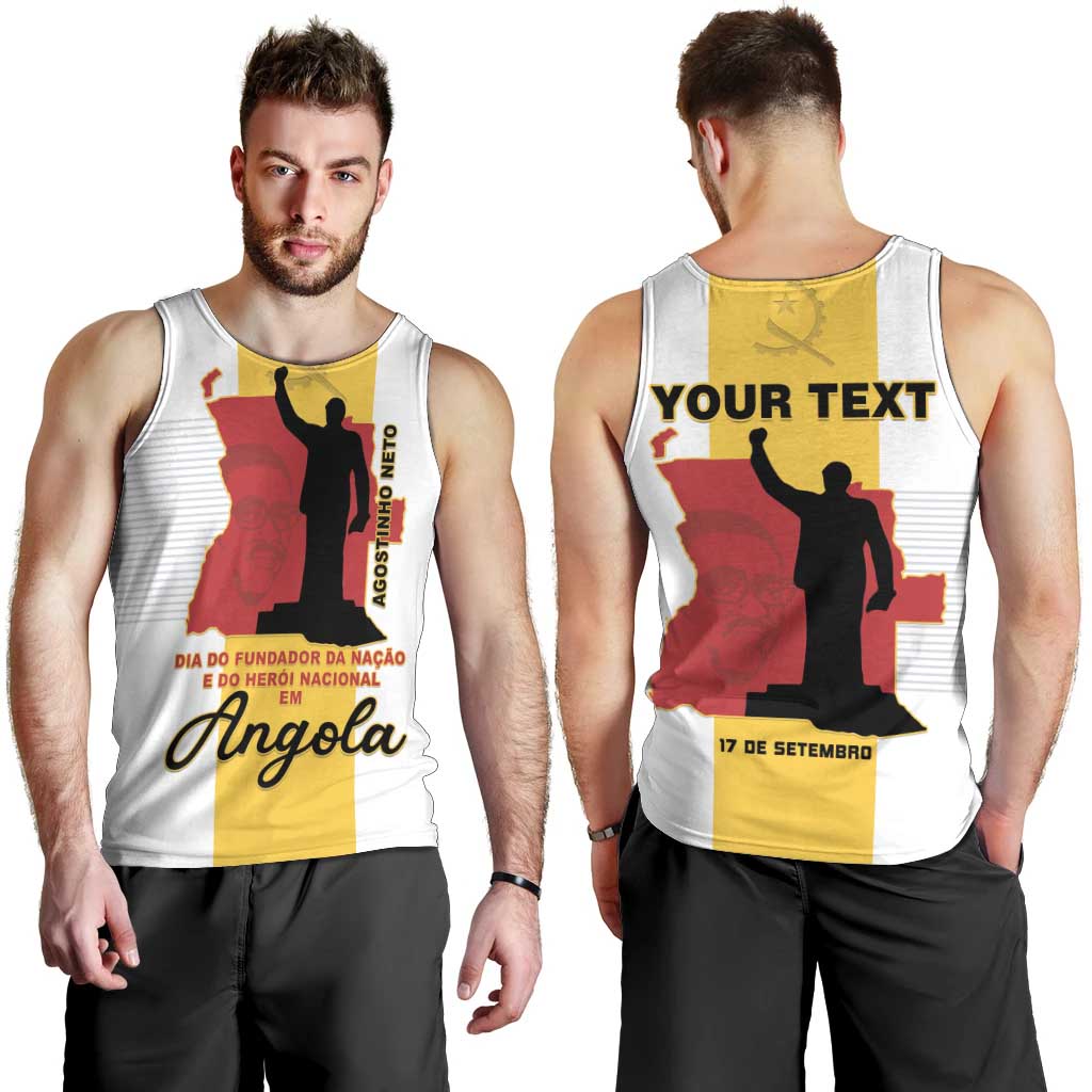 Personalized Angola National Heroes Day Men Tank Top Agostinho Neto With Map - Wonder Print Shop