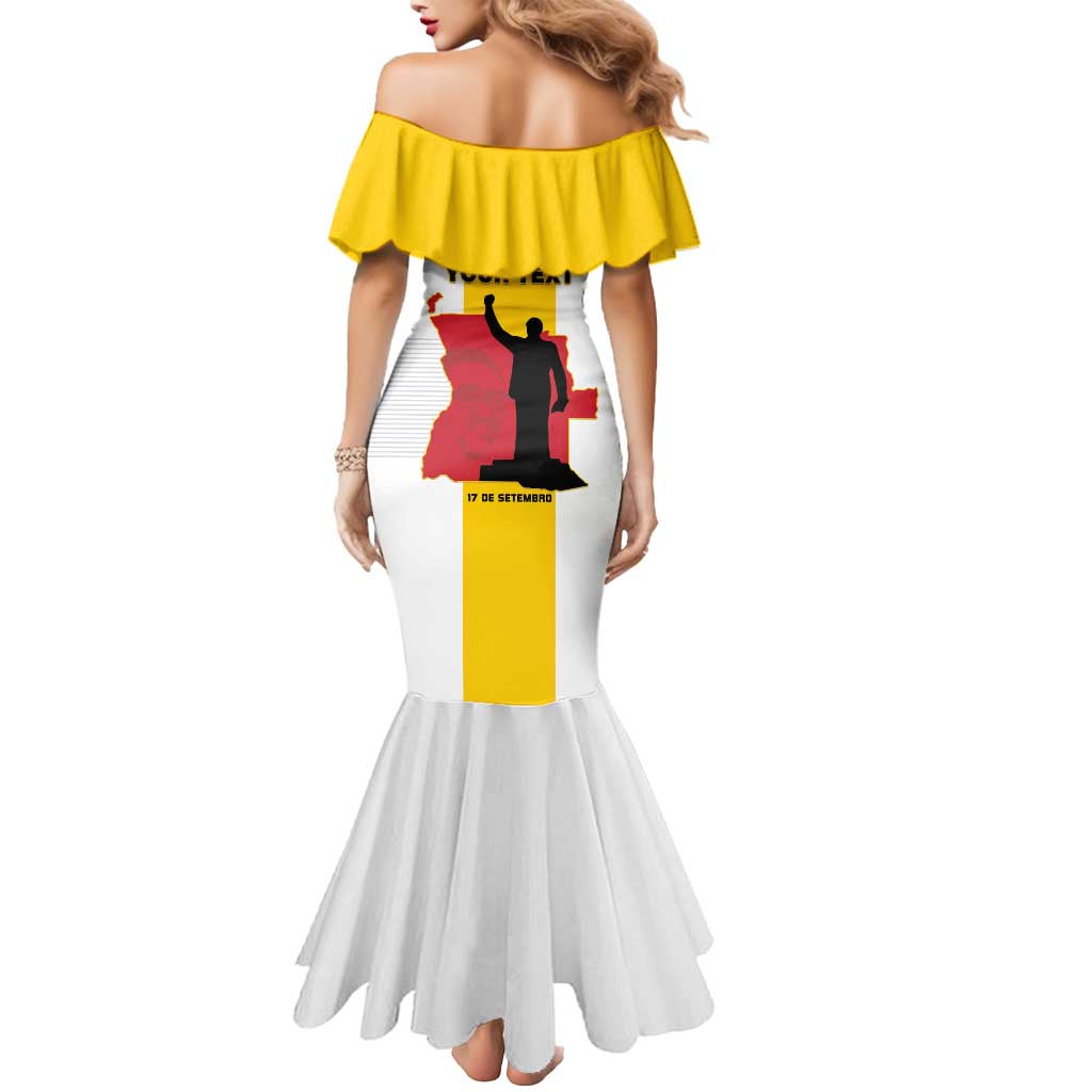 Personalized Angola National Heroes Day Mermaid Dress Agostinho Neto With Map - Wonder Print Shop