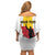 Personalized Angola National Heroes Day Off Shoulder Short Dress Agostinho Neto With Map - Wonder Print Shop
