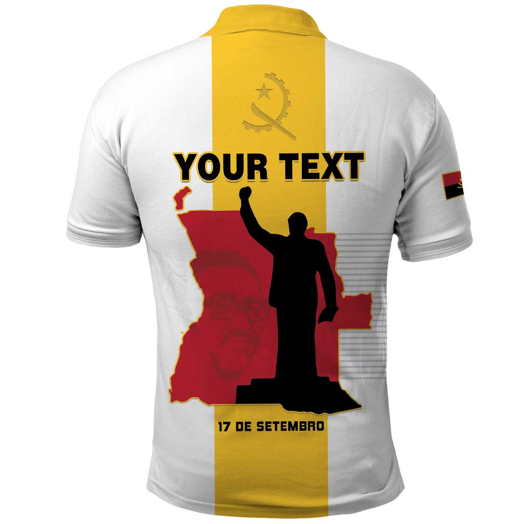 Personalized Angola National Heroes Day Polo Shirt Agostinho Neto With Map - Wonder Print Shop