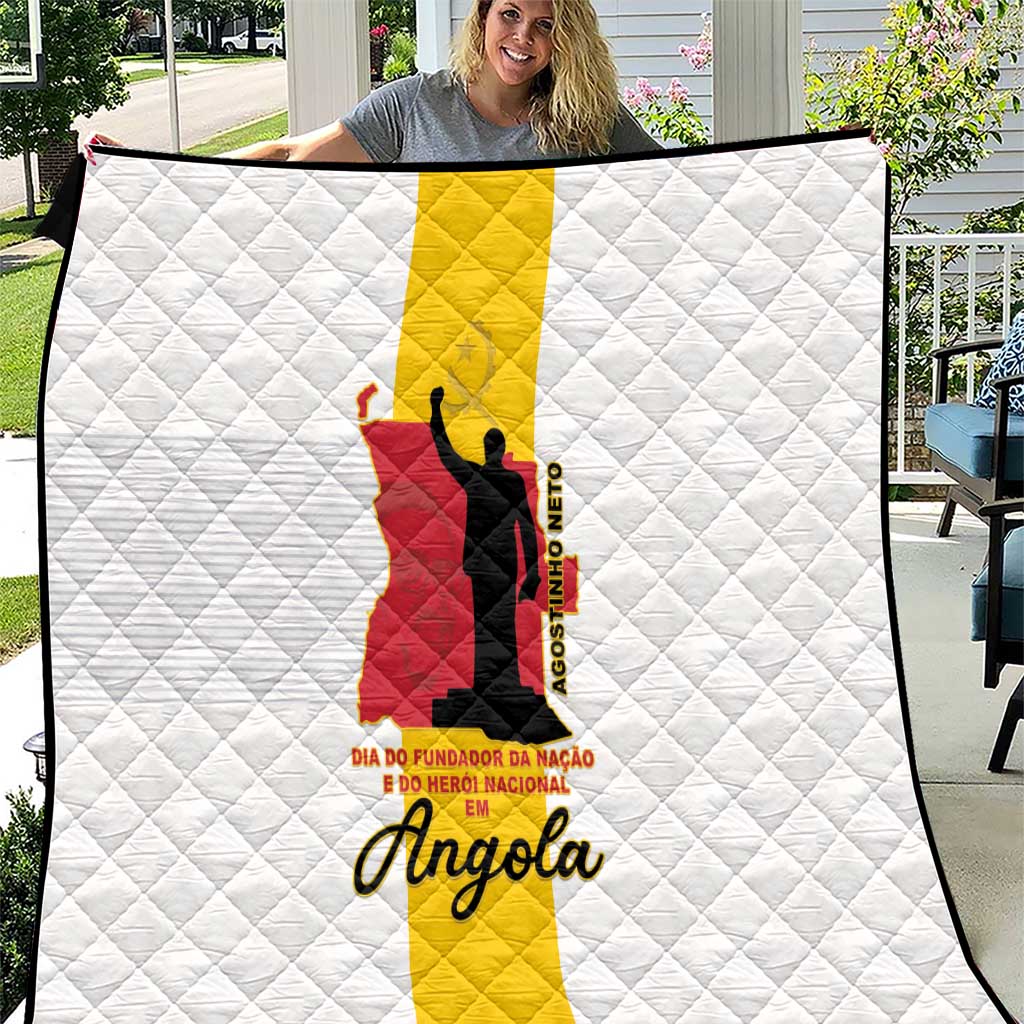 Angola National Heroes Day Quilt Agostinho Neto With Map - Wonder Print Shop