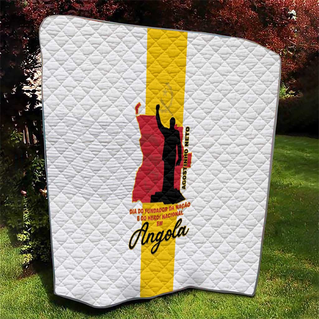 Angola National Heroes Day Quilt Agostinho Neto With Map - Wonder Print Shop