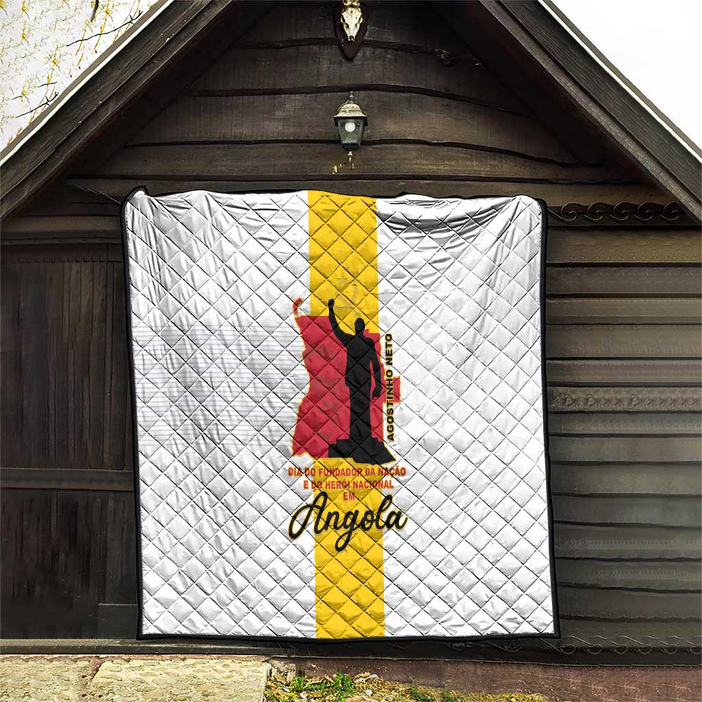 Angola National Heroes Day Quilt Agostinho Neto With Map - Wonder Print Shop