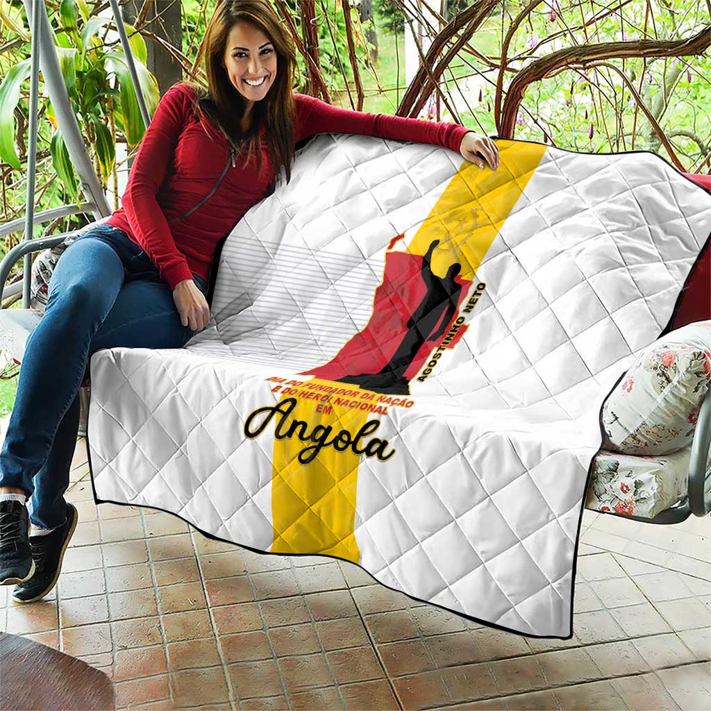 Angola National Heroes Day Quilt Agostinho Neto With Map - Wonder Print Shop