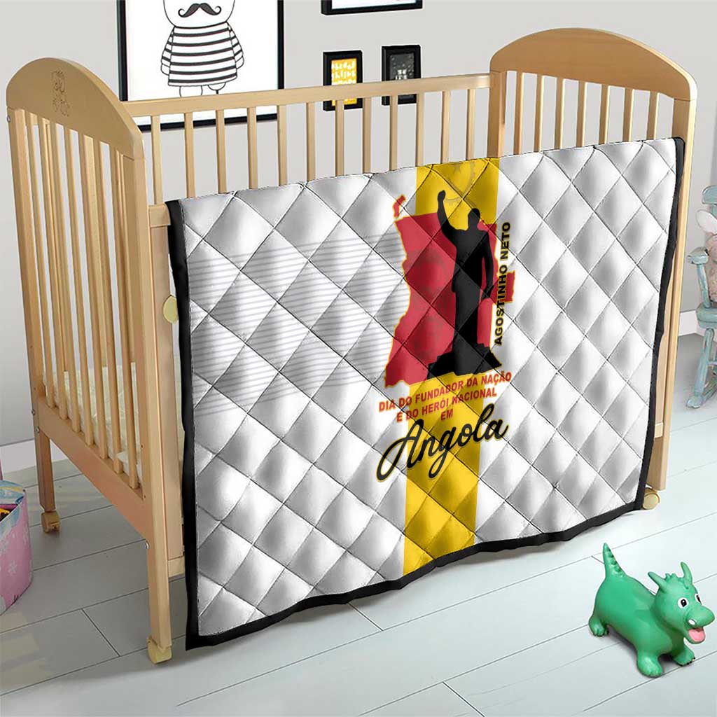 Angola National Heroes Day Quilt Agostinho Neto With Map - Wonder Print Shop