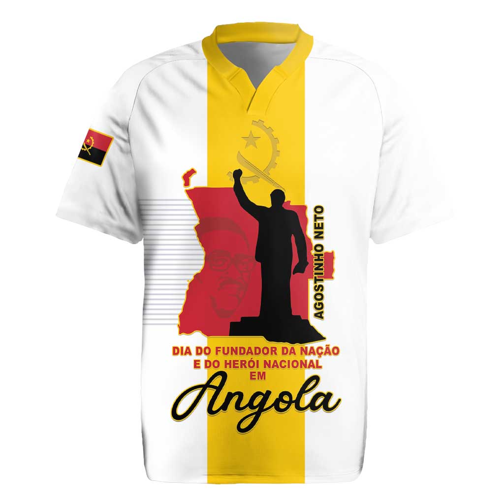 Personalized Angola National Heroes Day Rugby Jersey Agostinho Neto With Map - Wonder Print Shop