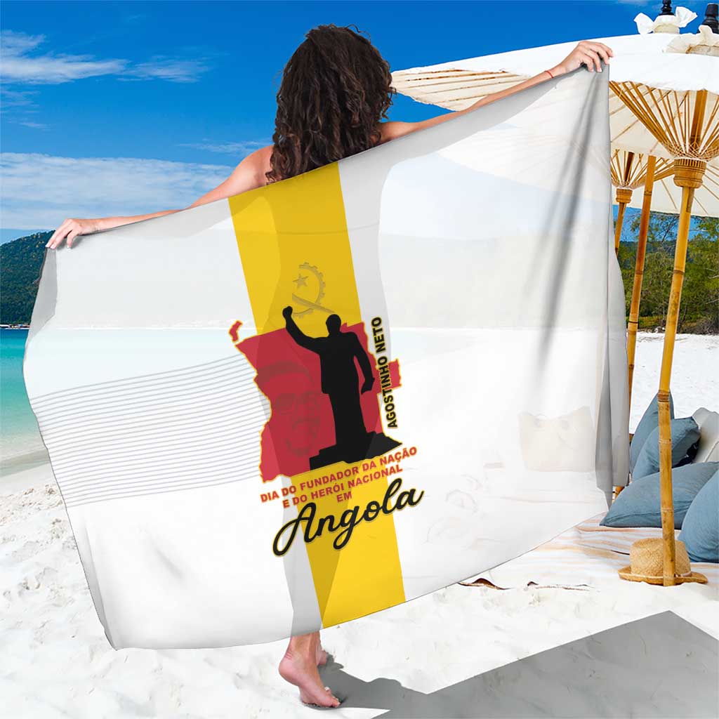 Angola National Heroes Day Sarong Agostinho Neto With Map - Wonder Print Shop
