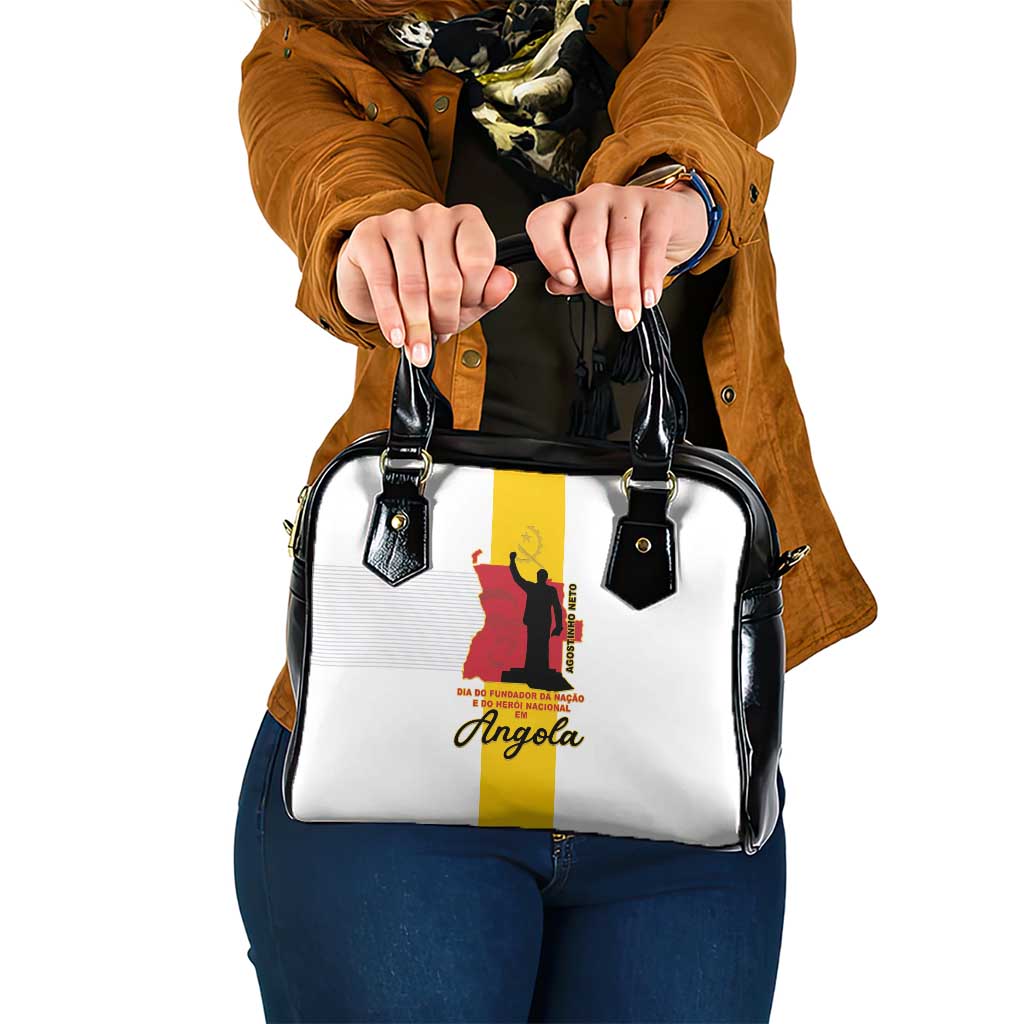 Angola National Heroes Day Shoulder Handbag Agostinho Neto With Map - Wonder Print Shop