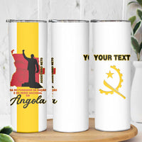 Personalized Angola National Heroes Day Skinny Tumbler Agostinho Neto With Map - Wonder Print Shop