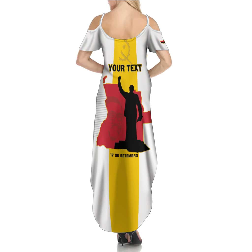 Personalized Angola National Heroes Day Summer Maxi Dress Agostinho Neto With Map - Wonder Print Shop