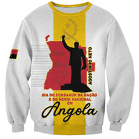 Personalized Angola National Heroes Day Sweatshirt Agostinho Neto With Map - Wonder Print Shop