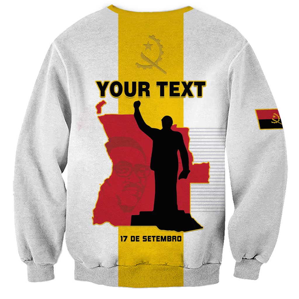 Personalized Angola National Heroes Day Sweatshirt Agostinho Neto With Map - Wonder Print Shop
