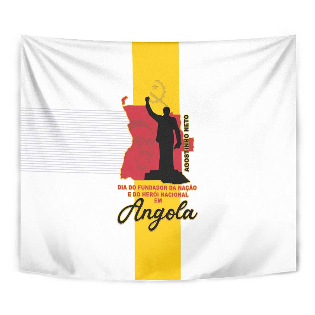 Angola National Heroes Day Tapestry Agostinho Neto With Map - Wonder Print Shop