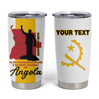 Personalized Angola National Heroes Day Tumbler Cup Agostinho Neto With Map - Wonder Print Shop