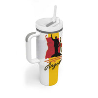 Personalized Angola National Heroes Day Tumbler With Handle Agostinho Neto With Map - Wonder Print Shop