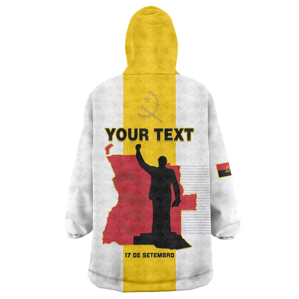 Personalized Angola National Heroes Day Wearable Blanket Hoodie Agostinho Neto With Map - Wonder Print Shop
