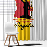 Angola National Heroes Day Window Curtain Agostinho Neto With Map - Wonder Print Shop