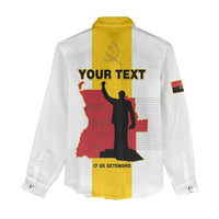 Personalized Angola National Heroes Day Women Casual Shirt Agostinho Neto With Map - Wonder Print Shop
