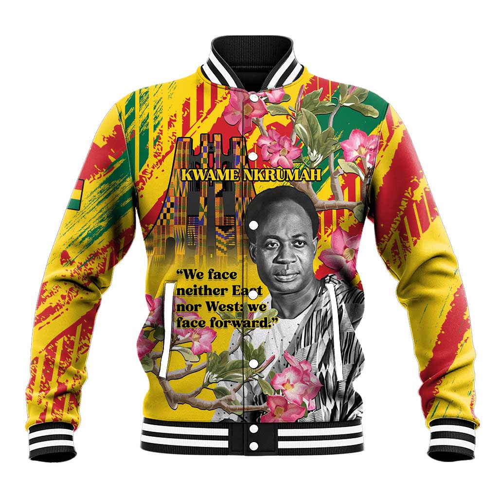 Personalized Ghana Kwame Nkrumah Memorial Day Baseball Jacket With Mausoleum - Wonder Print Shop