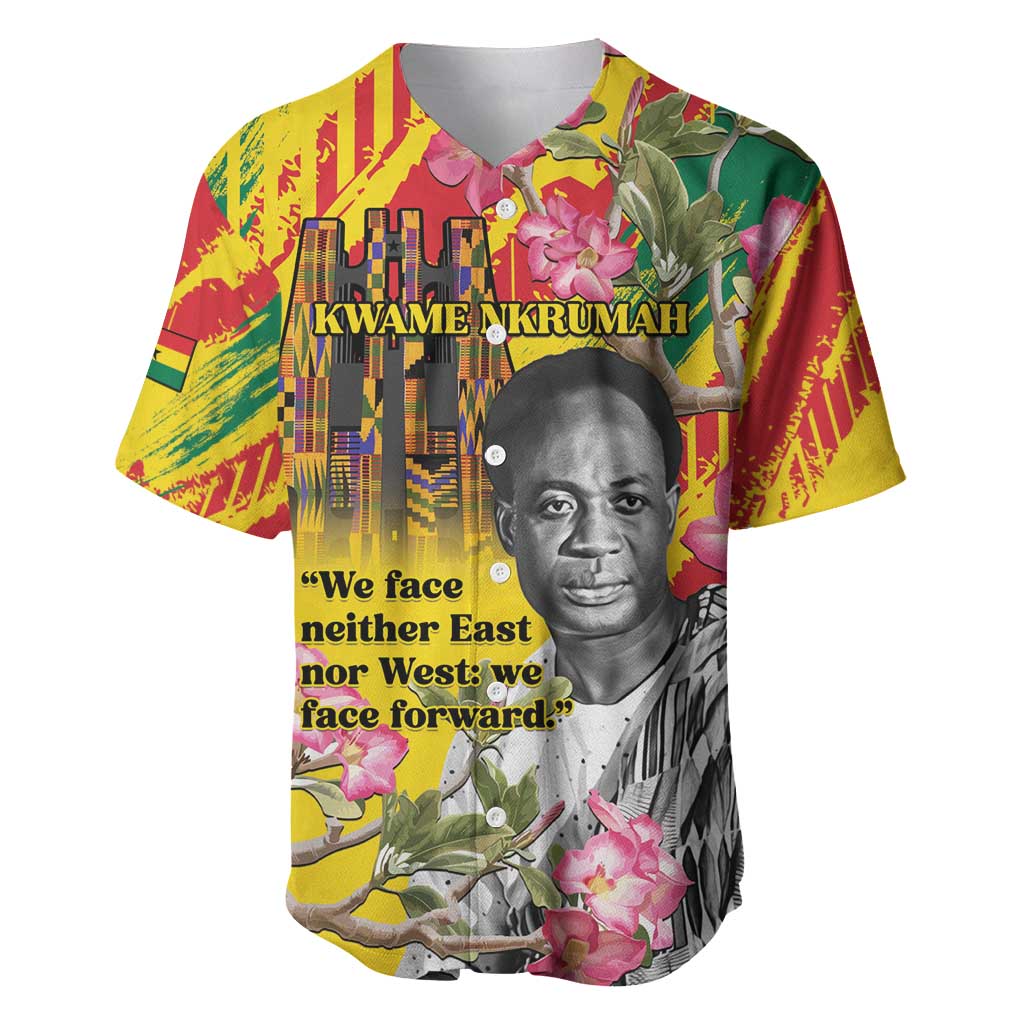 Personalized Ghana Kwame Nkrumah Memorial Day Baseball Jersey With Mausoleum - Wonder Print Shop