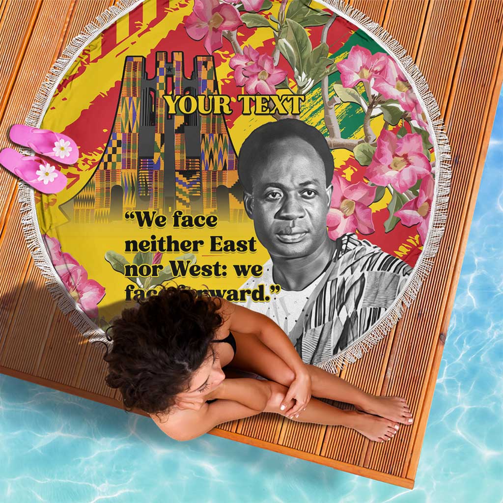 Personalized Ghana Kwame Nkrumah Memorial Day Beach Blanket With Mausoleum - Wonder Print Shop