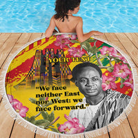 Personalized Ghana Kwame Nkrumah Memorial Day Beach Blanket With Mausoleum - Wonder Print Shop