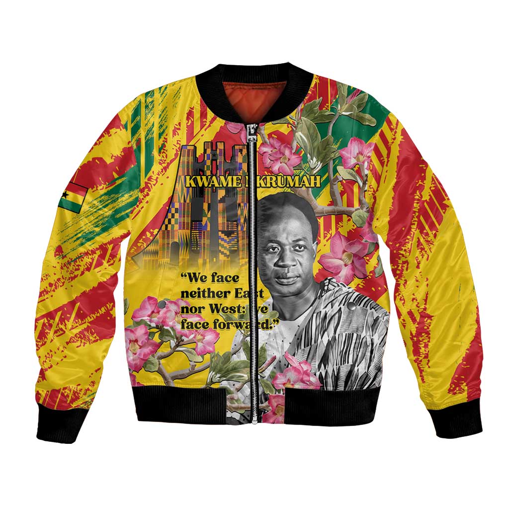 Personalized Ghana Kwame Nkrumah Memorial Day Bomber Jacket With Mausoleum - Wonder Print Shop
