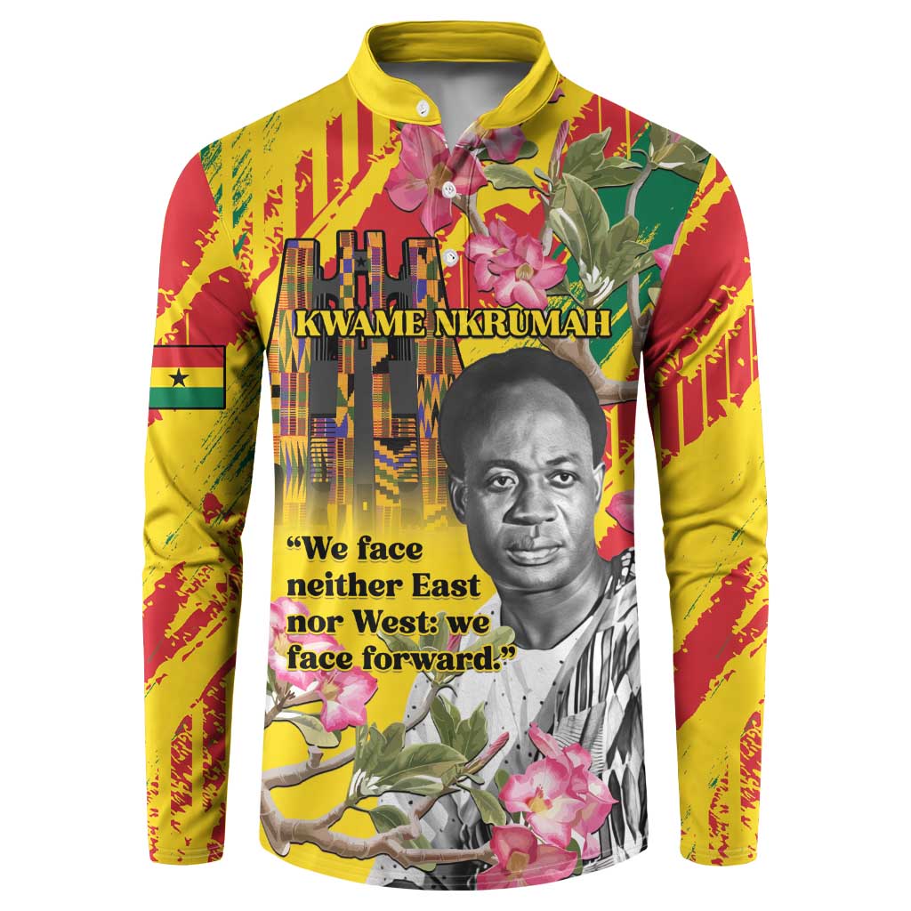 Personalized Ghana Kwame Nkrumah Memorial Day Button Sweatshirt With Mausoleum - Wonder Print Shop