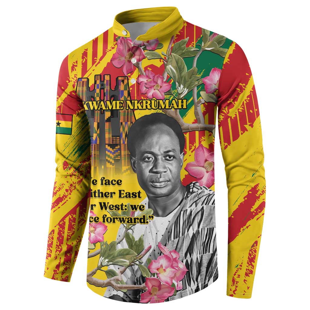Personalized Ghana Kwame Nkrumah Memorial Day Button Sweatshirt With Mausoleum - Wonder Print Shop