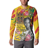 Personalized Ghana Kwame Nkrumah Memorial Day Button Sweatshirt With Mausoleum - Wonder Print Shop