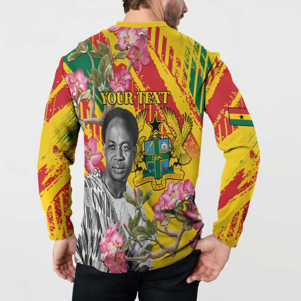 Personalized Ghana Kwame Nkrumah Memorial Day Button Sweatshirt With Mausoleum - Wonder Print Shop