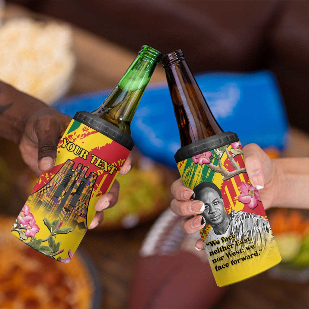 Personalized Ghana Kwame Nkrumah Memorial Day 4 in 1 Can Cooler Tumbler With Mausoleum - Wonder Print Shop