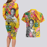 Personalized Ghana Kwame Nkrumah Memorial Day Couples Matching Long Sleeve Bodycon Dress and Hawaiian Shirt With Mausoleum - Wonder Print Shop