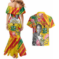 Personalized Ghana Kwame Nkrumah Memorial Day Couples Matching Mermaid Dress and Hawaiian Shirt With Mausoleum - Wonder Print Shop